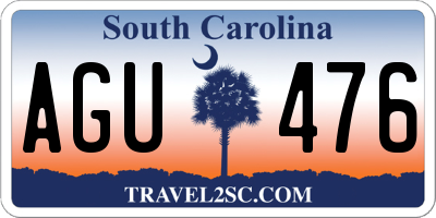 SC license plate AGU476