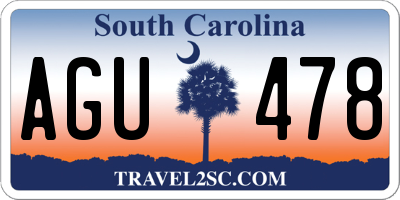 SC license plate AGU478