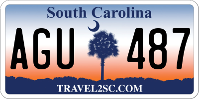 SC license plate AGU487