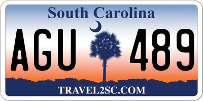 SC license plate AGU489