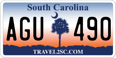 SC license plate AGU490