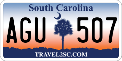 SC license plate AGU507