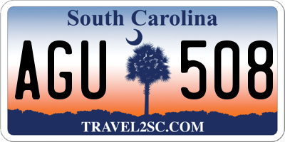 SC license plate AGU508