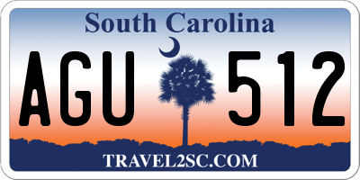 SC license plate AGU512
