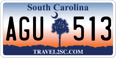 SC license plate AGU513