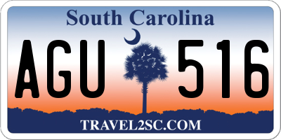 SC license plate AGU516