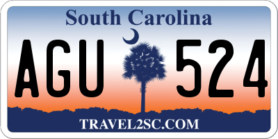 SC license plate AGU524
