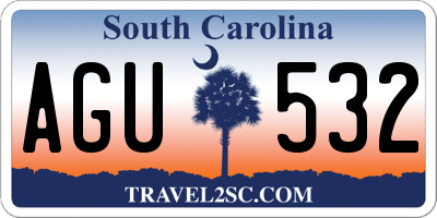 SC license plate AGU532