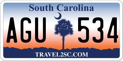SC license plate AGU534