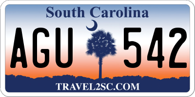 SC license plate AGU542
