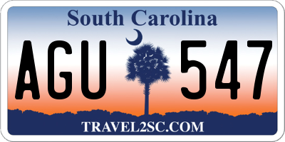 SC license plate AGU547