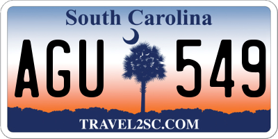 SC license plate AGU549