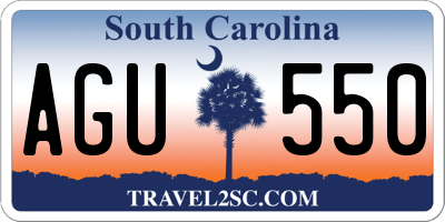 SC license plate AGU550