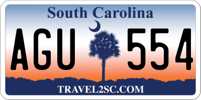 SC license plate AGU554