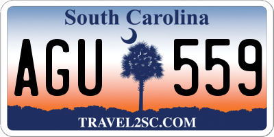 SC license plate AGU559