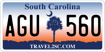 SC license plate AGU560