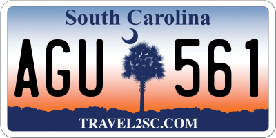 SC license plate AGU561