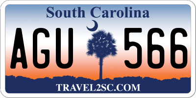 SC license plate AGU566