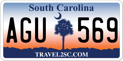 SC license plate AGU569