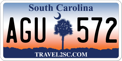 SC license plate AGU572