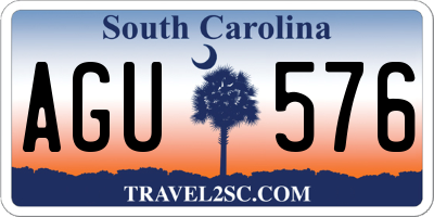 SC license plate AGU576