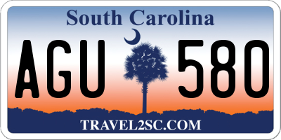 SC license plate AGU580