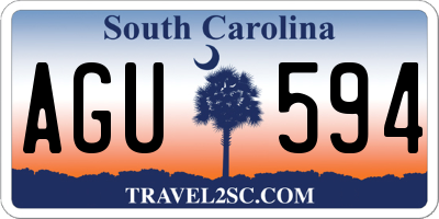 SC license plate AGU594