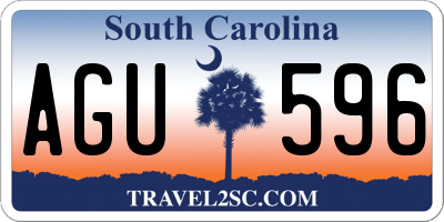 SC license plate AGU596