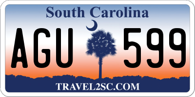 SC license plate AGU599