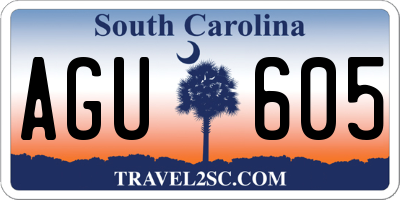 SC license plate AGU605