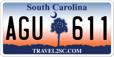 SC license plate AGU611