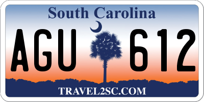 SC license plate AGU612