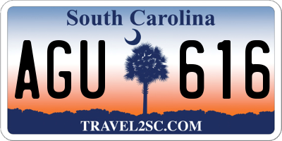 SC license plate AGU616