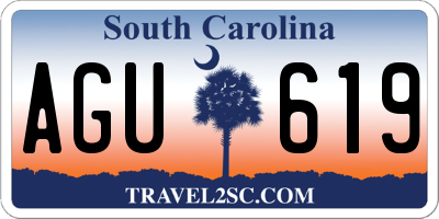 SC license plate AGU619