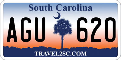 SC license plate AGU620