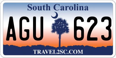 SC license plate AGU623