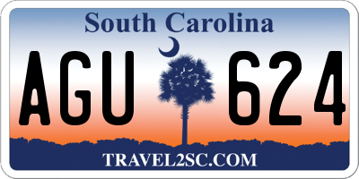 SC license plate AGU624