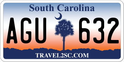 SC license plate AGU632