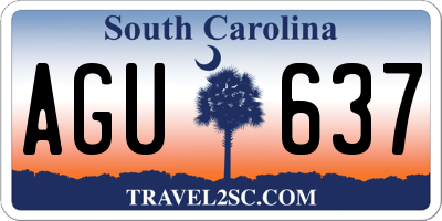 SC license plate AGU637