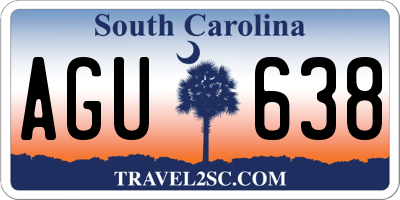 SC license plate AGU638