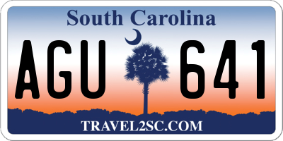 SC license plate AGU641