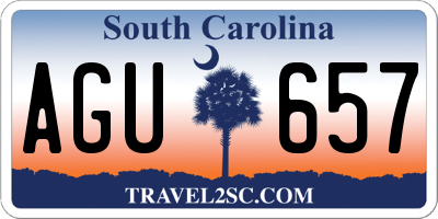 SC license plate AGU657