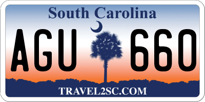 SC license plate AGU660