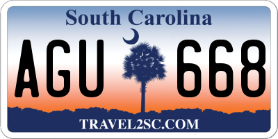 SC license plate AGU668