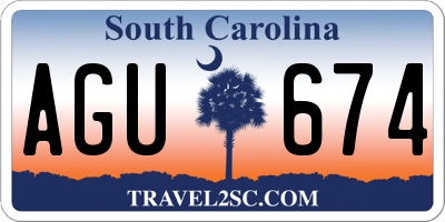 SC license plate AGU674