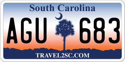 SC license plate AGU683