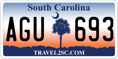 SC license plate AGU693