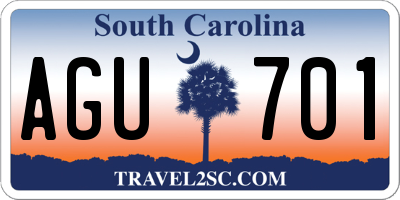 SC license plate AGU701