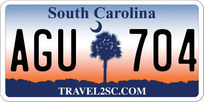 SC license plate AGU704