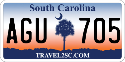 SC license plate AGU705